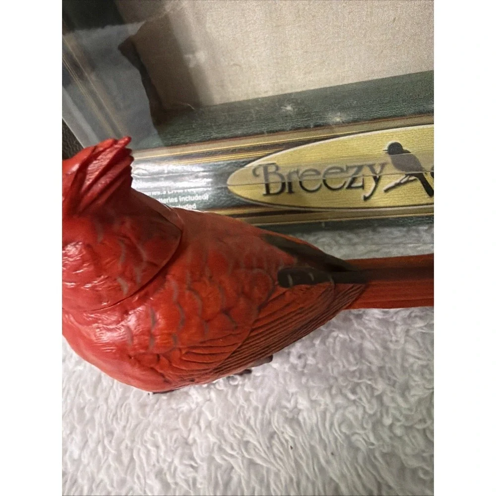 Breezy Singers Northern Cardinal Bird Realistic Head Beak Tail Movements Tested